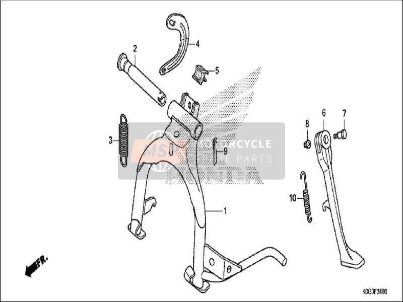 50523K0G900, Hook, Main Stand Spring, Honda, 0